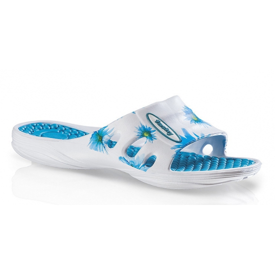 Hawaii slippers met blauwe bloemen