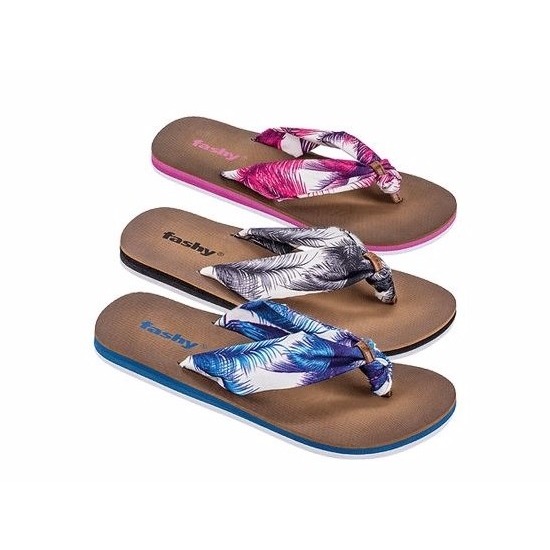 Hawaii teenslippers met roze bloemen